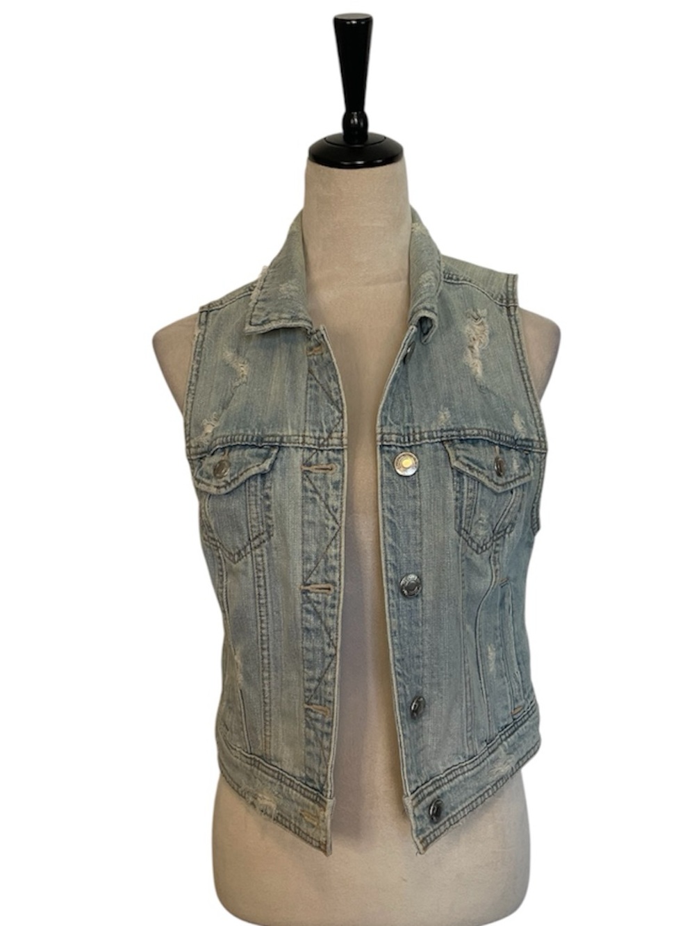 American Eagle Distressed Jean Vest